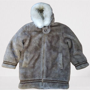 Vintage Hansa-Branta by Stearns GOOSE DOWN Faux Fur Anorak Parka Winter Coat